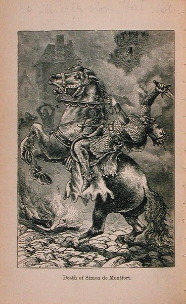 Death of Simon De Montfort (1150-1218) illustration from Little Arthur